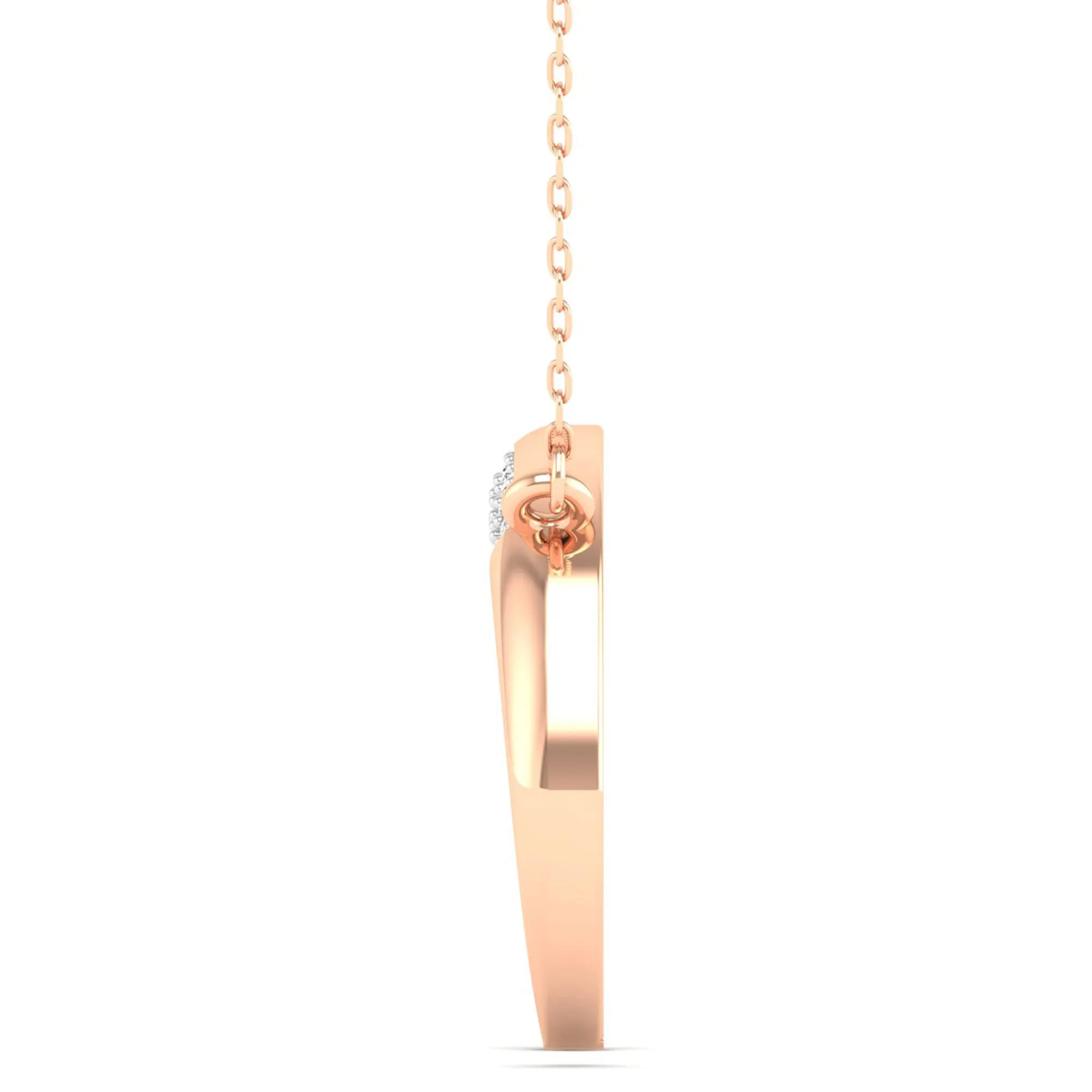 Inverse Crescent Moon Diamond Necklace
