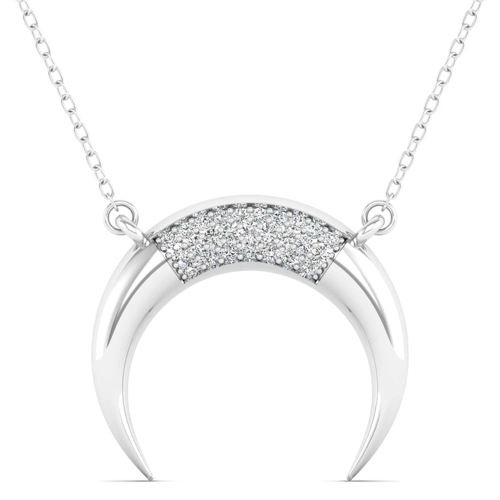 Inverse Crescent Moon Diamond Necklace