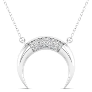 Inverse Crescent Moon Diamond Necklace