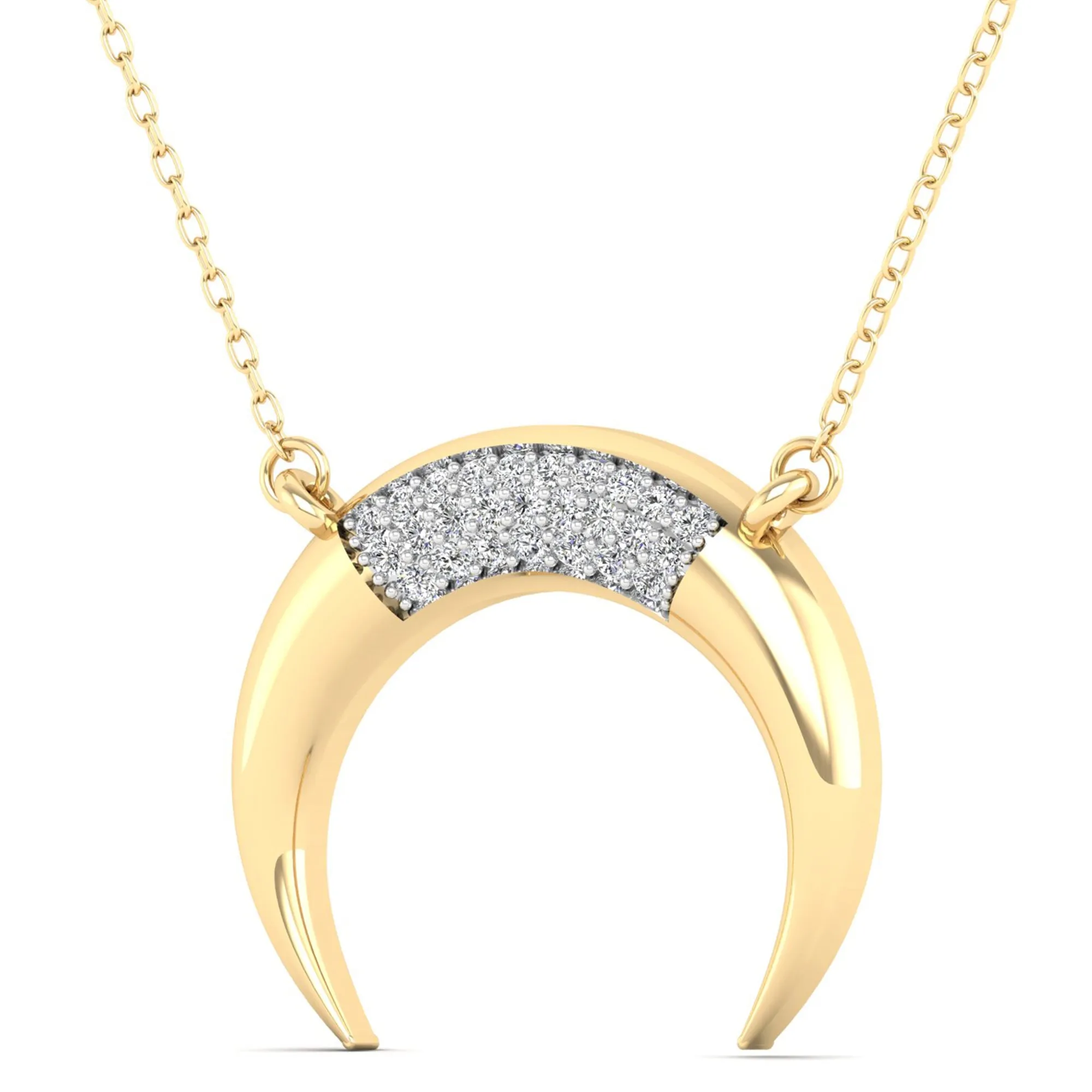 Inverse Crescent Moon Diamond Necklace
