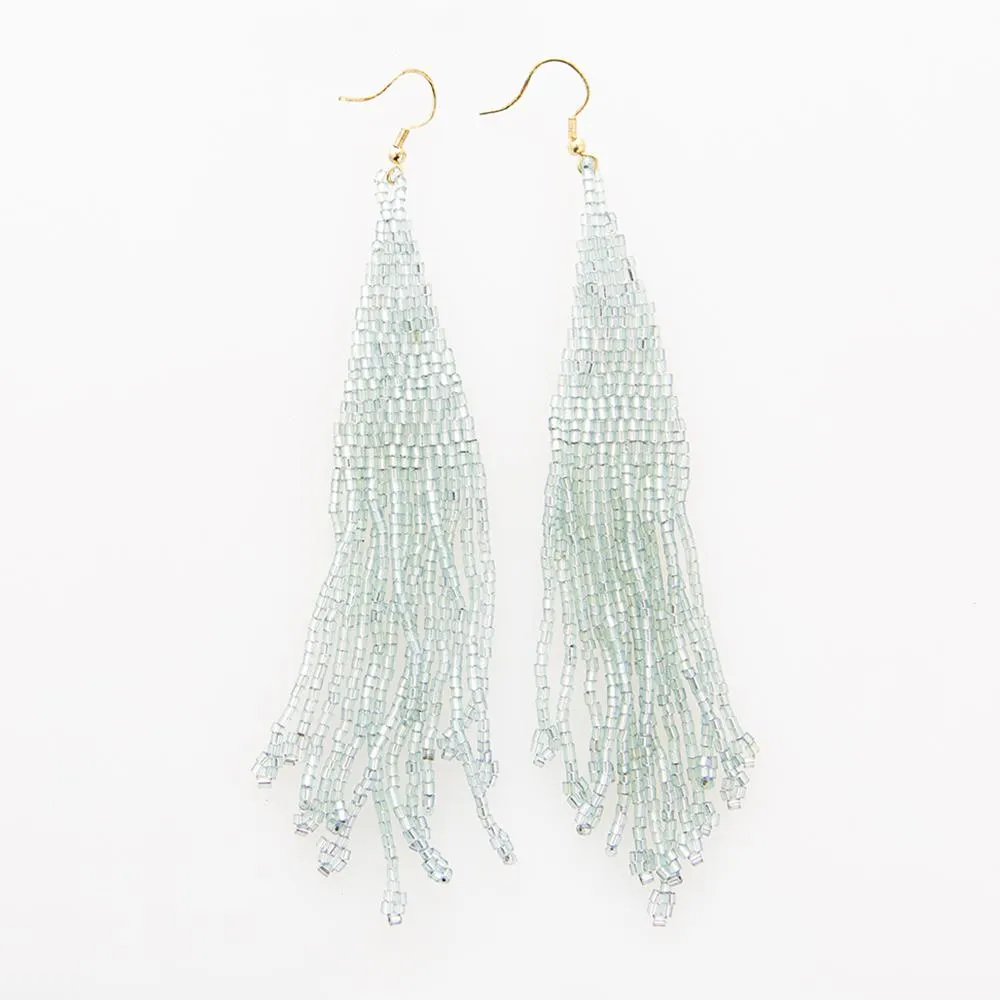 Iridescent Long Fringe Earring