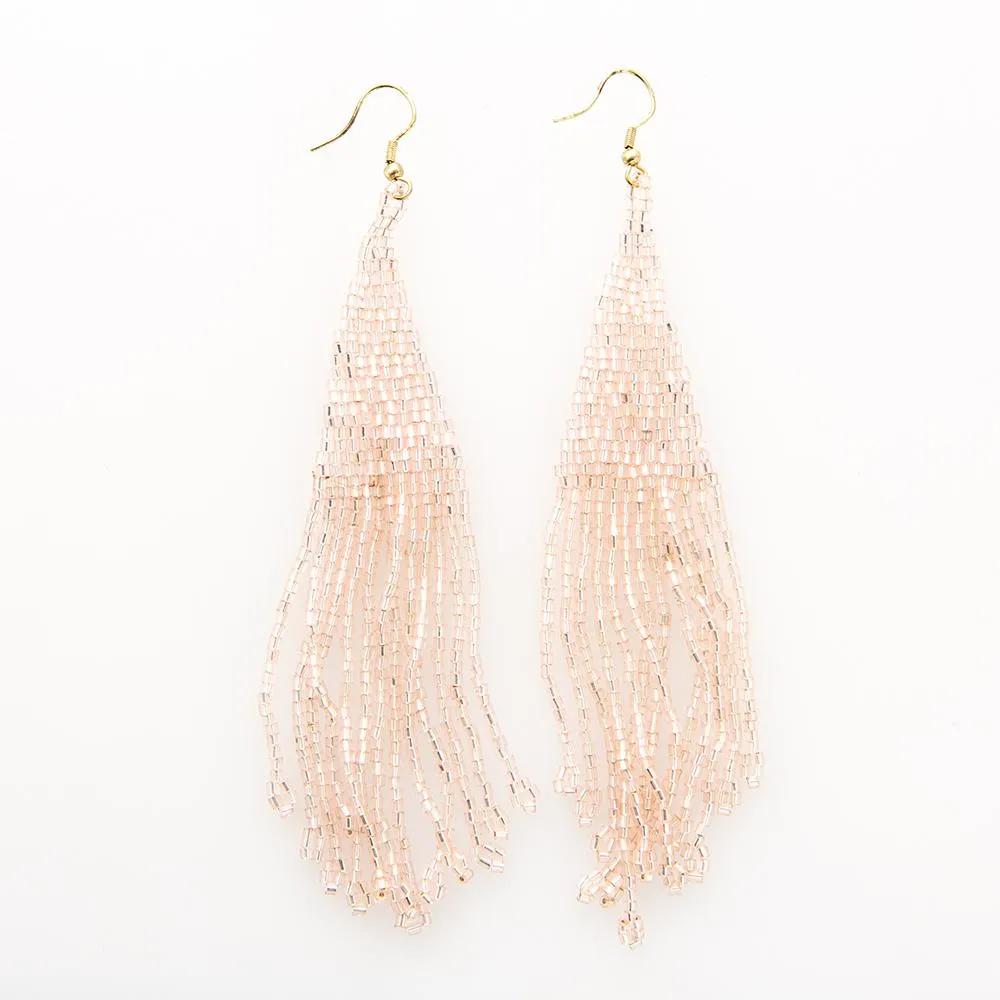 Iridescent Long Fringe Earring