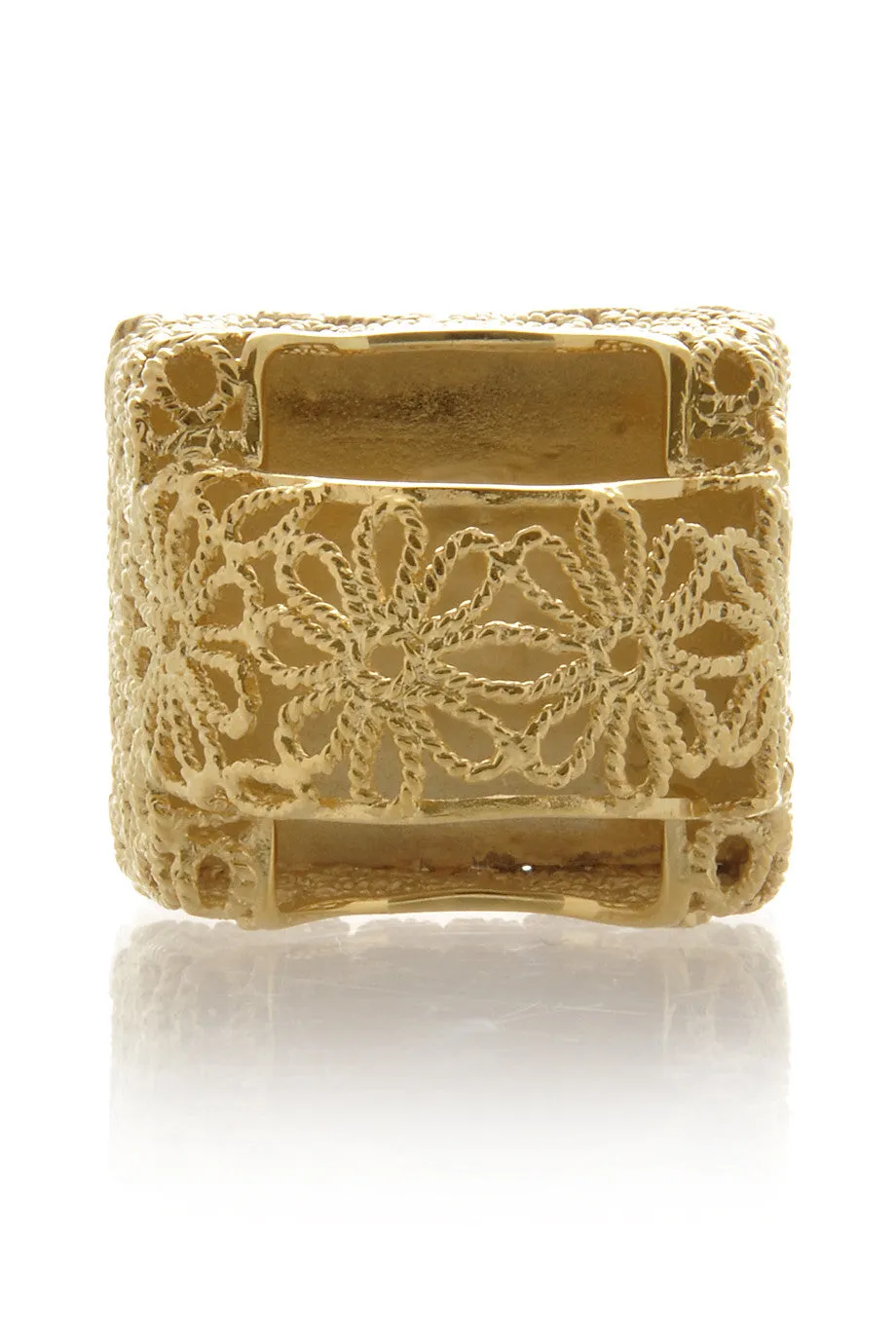 ISHARYA DAISY Filigree Fuchsia Resin Stone Ring