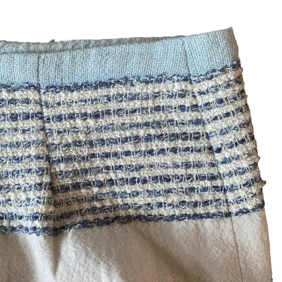 J. McLaughlin Mixed Media Carmela Fringe Striped Nautical Preppy Tweed Skirt-6