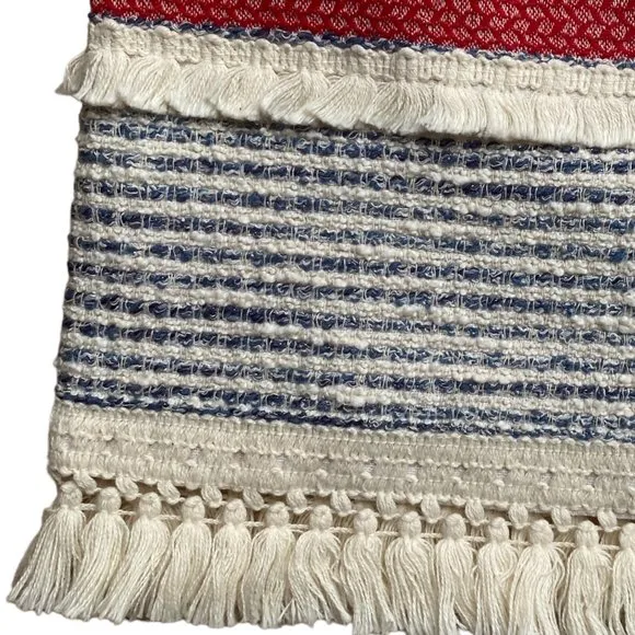 J. McLaughlin Mixed Media Carmela Fringe Striped Nautical Preppy Tweed Skirt-6