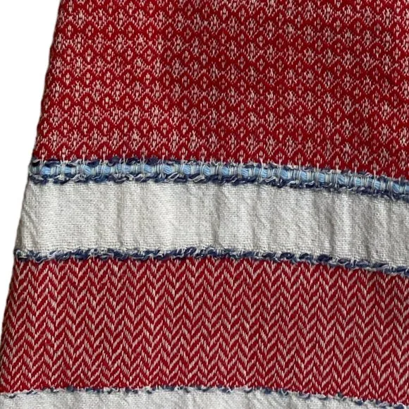 J. McLaughlin Mixed Media Carmela Fringe Striped Nautical Preppy Tweed Skirt-6