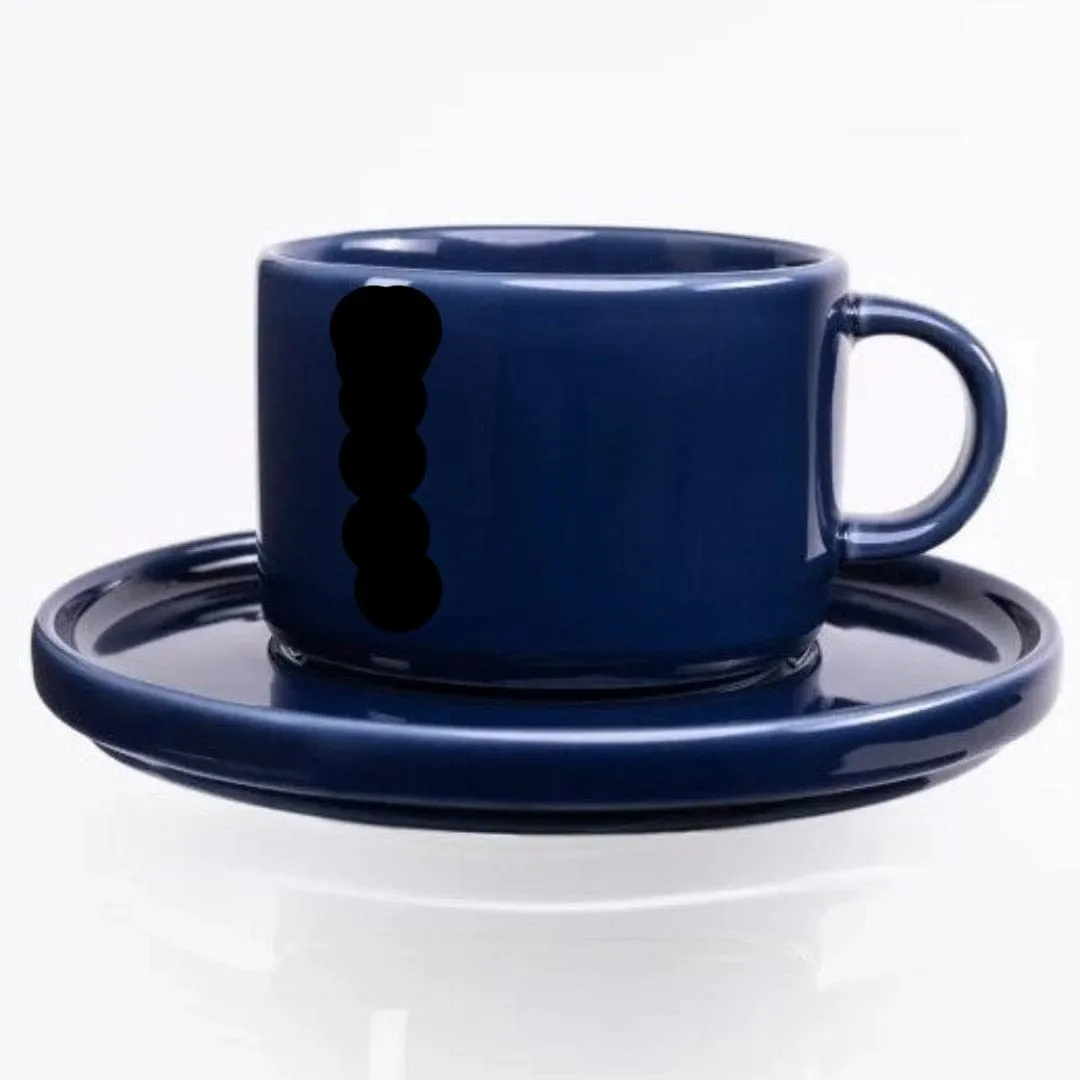 Jan Flat Stackable Cup & Saucer Cobalt Blue 250ml JH-000094