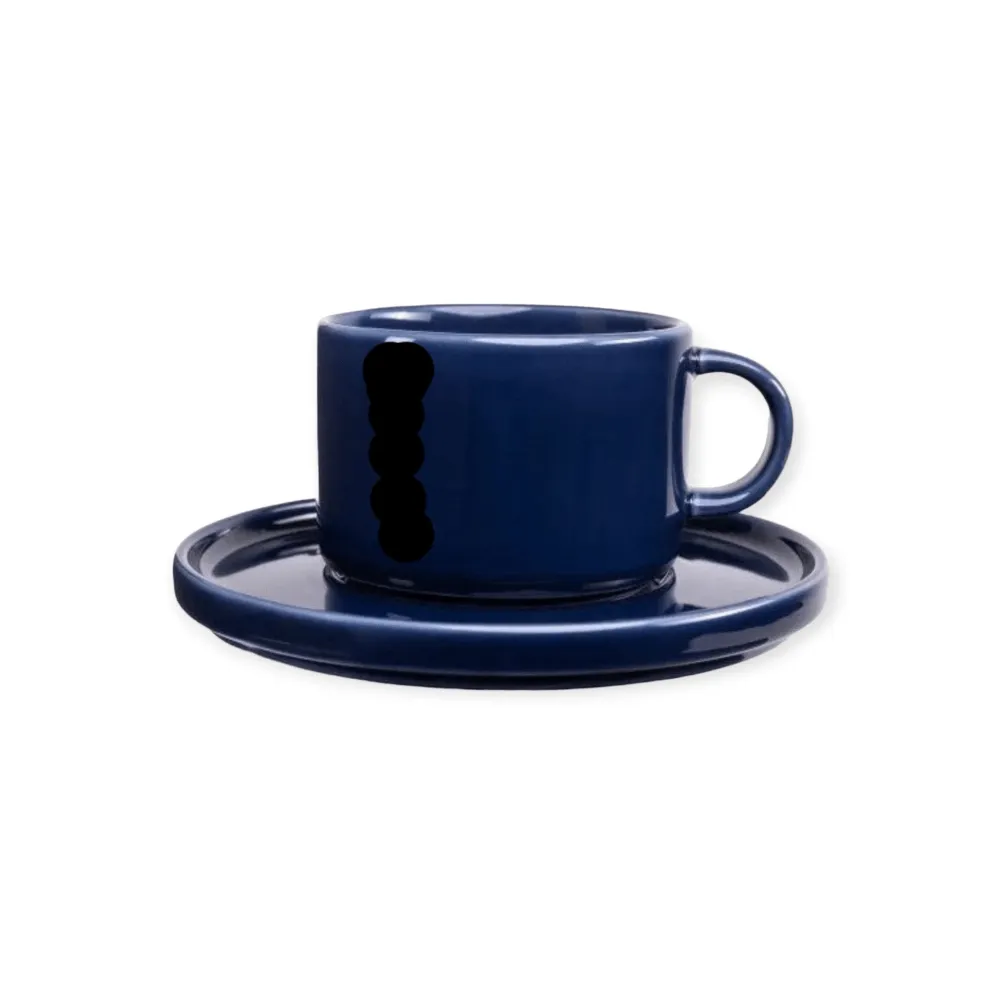 Jan Flat Stackable Cup & Saucer Cobalt Blue 250ml JH-000094