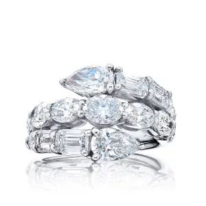 JB Star Twogether Diamond Bypass Platinum Ring