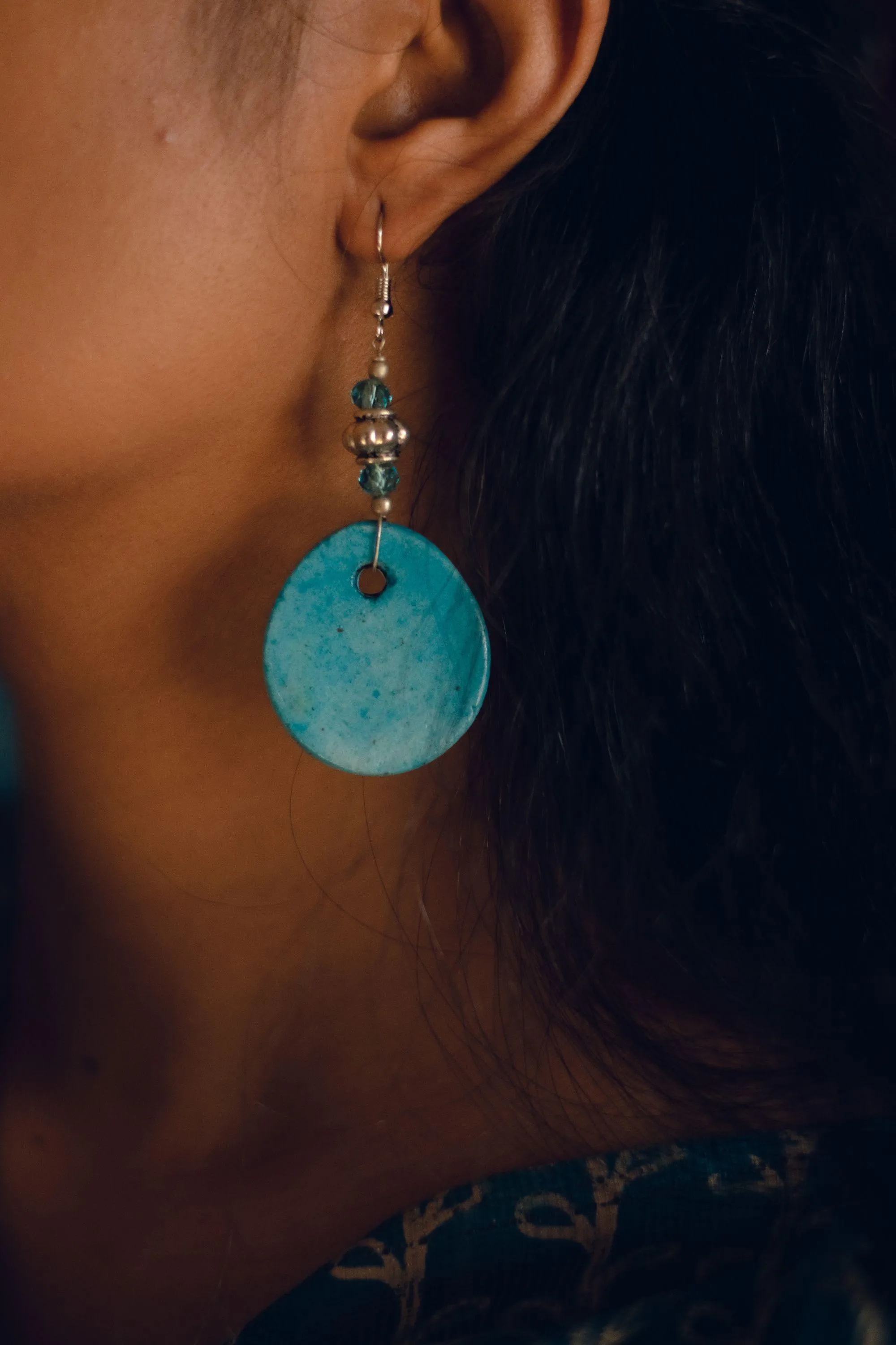 Kaisori blue pottery jewellery - Light blue