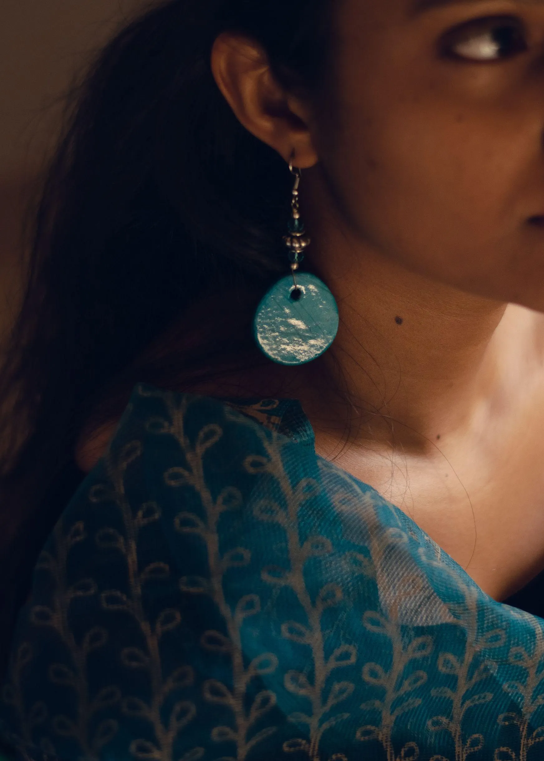 Kaisori blue pottery jewellery - Light blue