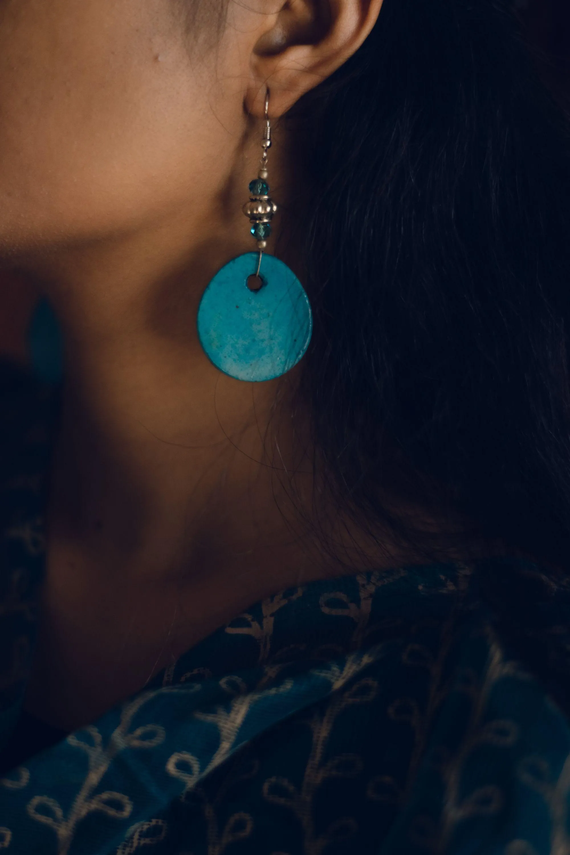 Kaisori blue pottery jewellery - Light blue