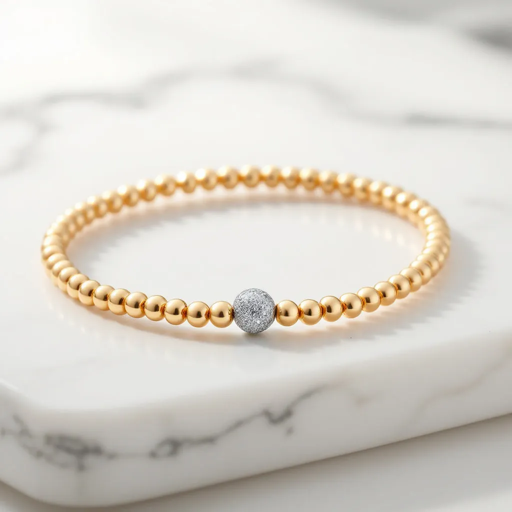 KATIE | Stretchy Ring with Anti-tarnish Gold Filled beads