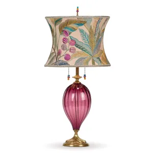 Kelly Table lamp 225I173 Colors Teal Gold Purple Shade Purple Blown Glass Base by Kinzig Design