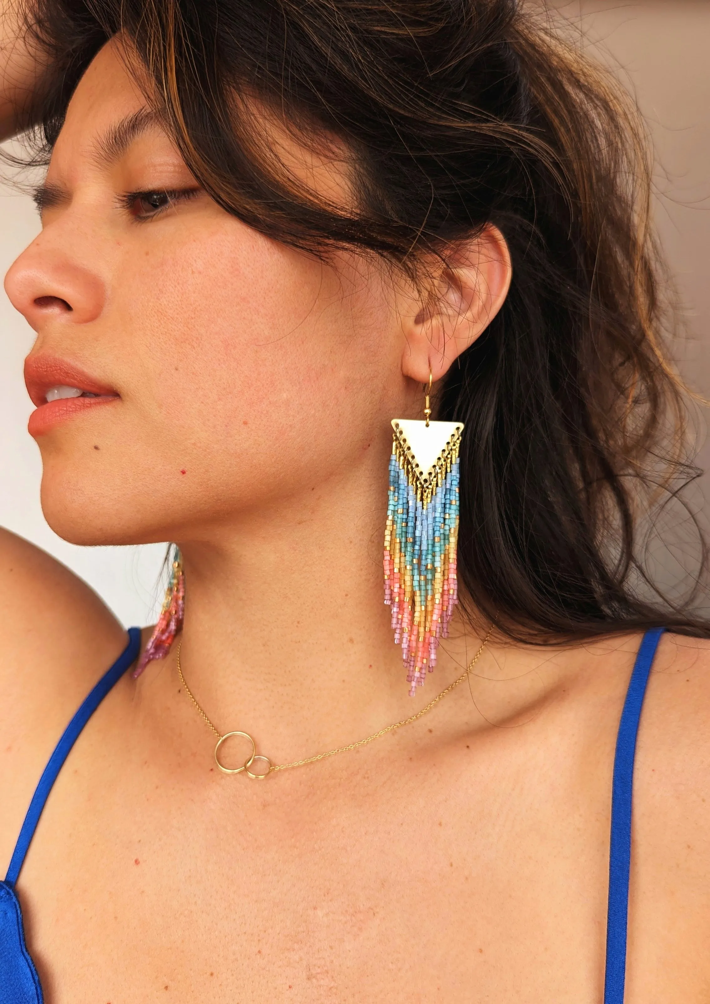 Kiss the Rainbow 🌈 Seed Bead Earrings