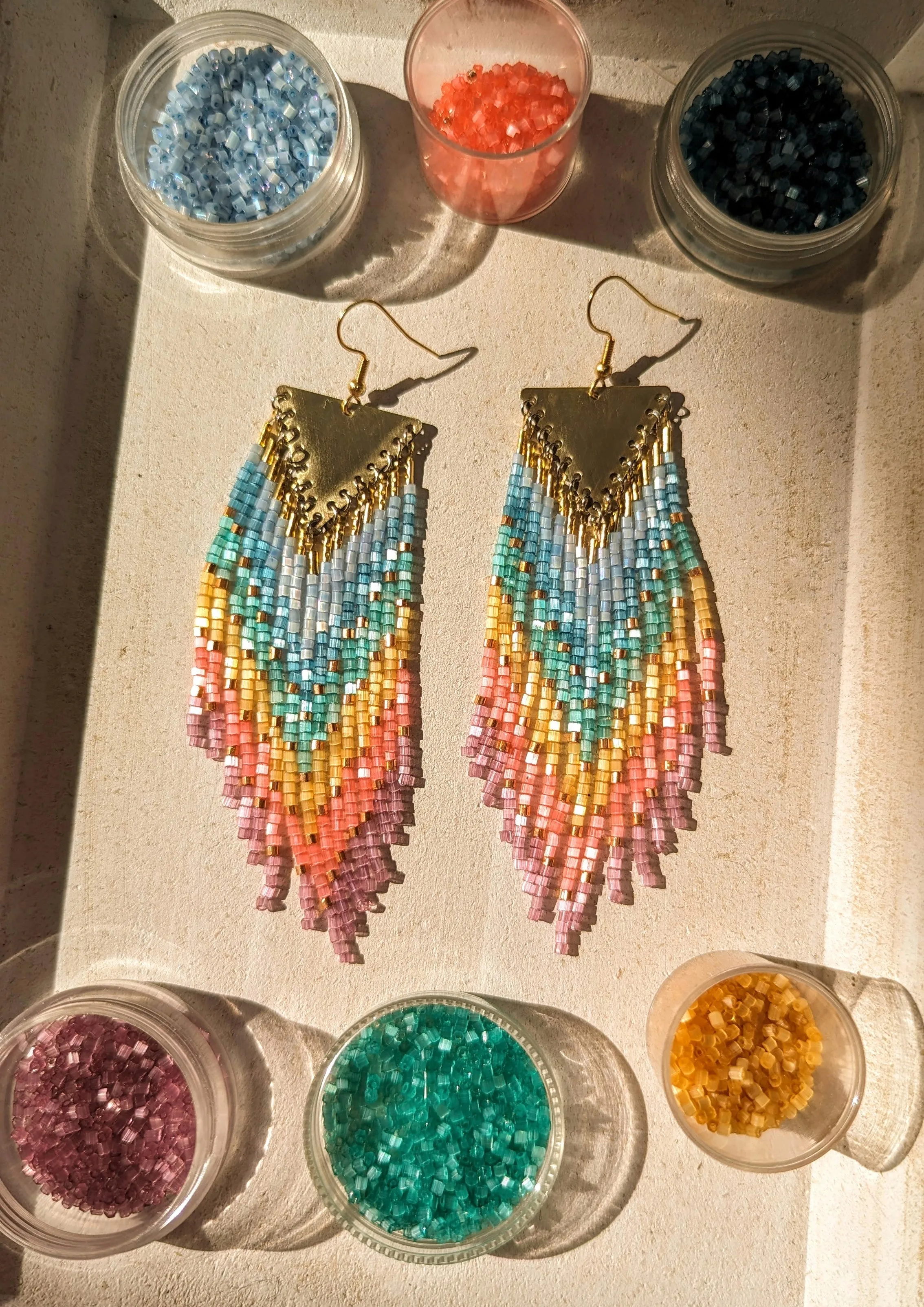 Kiss the Rainbow 🌈 Seed Bead Earrings