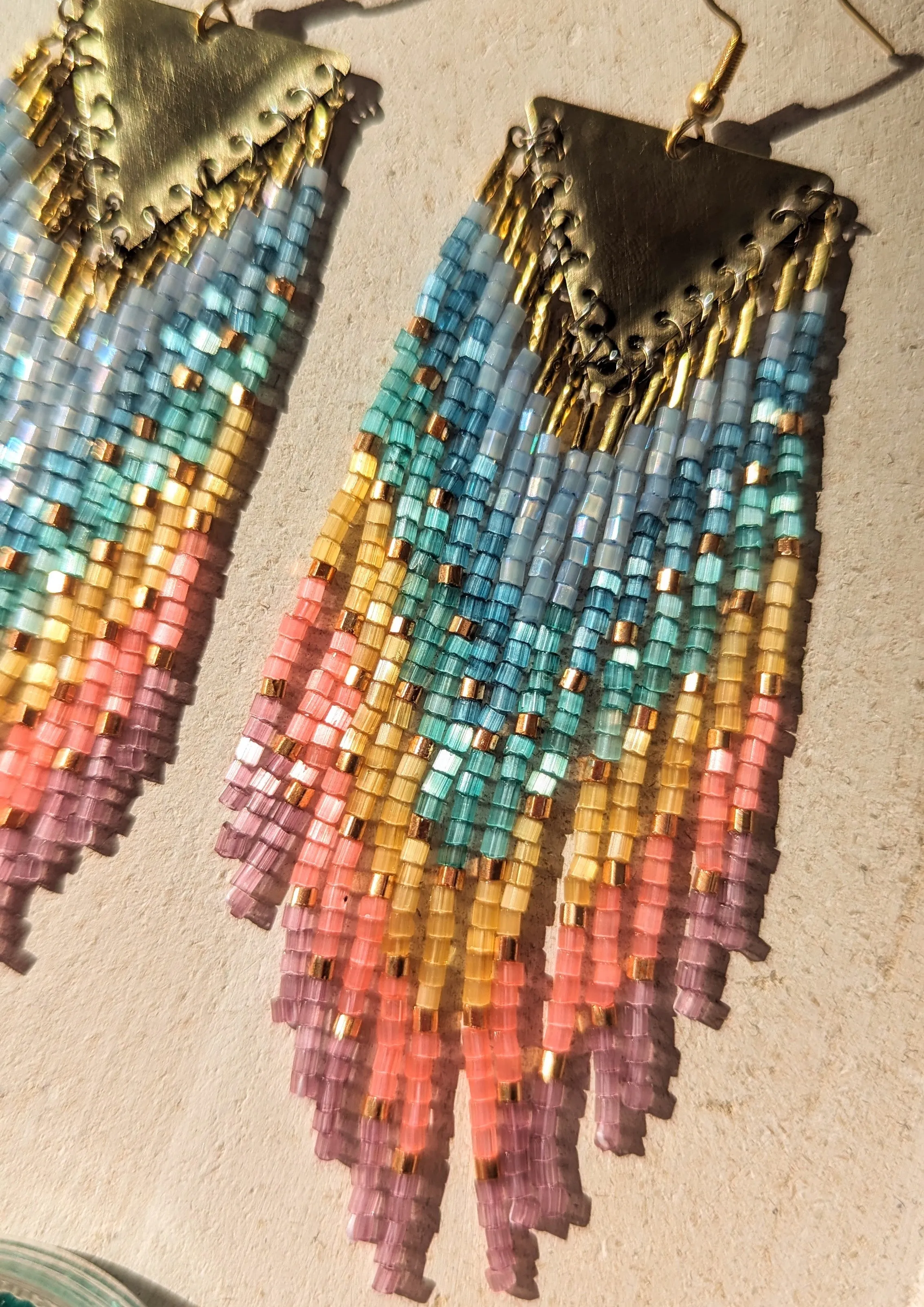 Kiss the Rainbow 🌈 Seed Bead Earrings