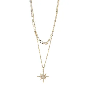 Knight and Day Sparkling Star Layered Necklace P582NCB