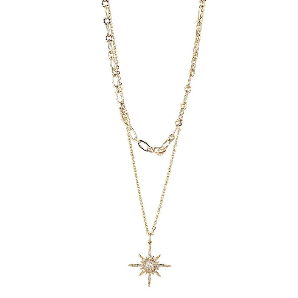 Knight and Day Sparkling Star Layered Necklace P582NCB