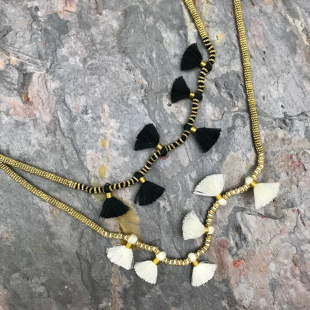 Krisha Tassel Necklace by SLATE   SALT