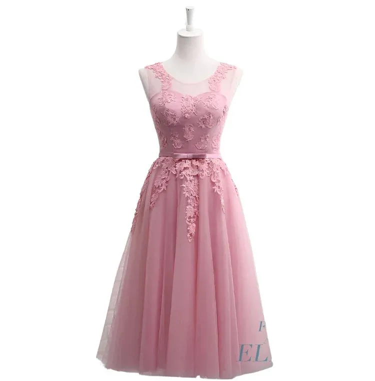 Lace up Short Medium Long new cameo brown bridesmaid dresses wedding prom dress toasting