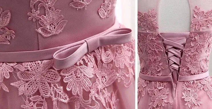 Lace up Short Medium Long new cameo brown bridesmaid dresses wedding prom dress toasting