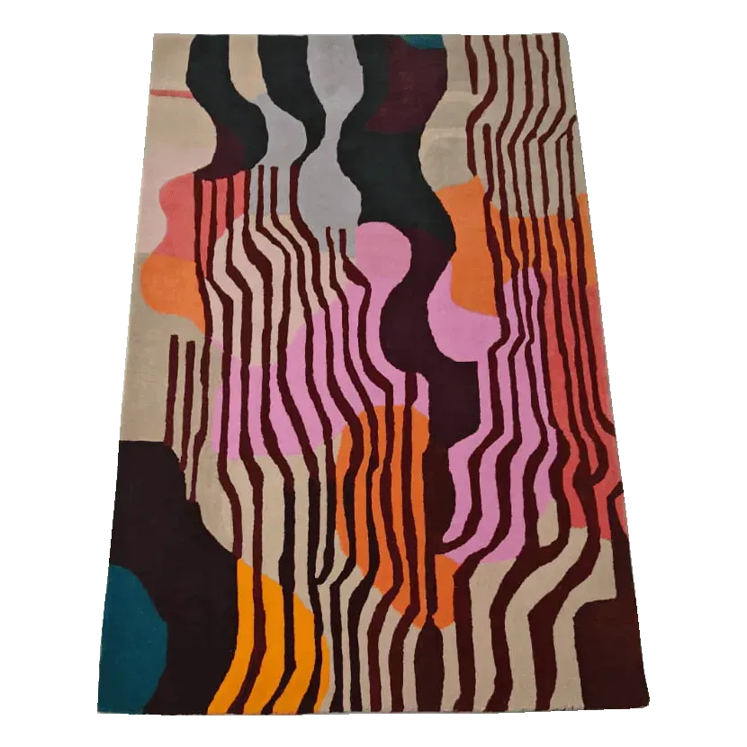 Layered Abstract Hand Tufted Rug 