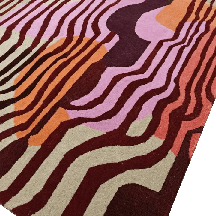 Layered Abstract Hand Tufted Rug 