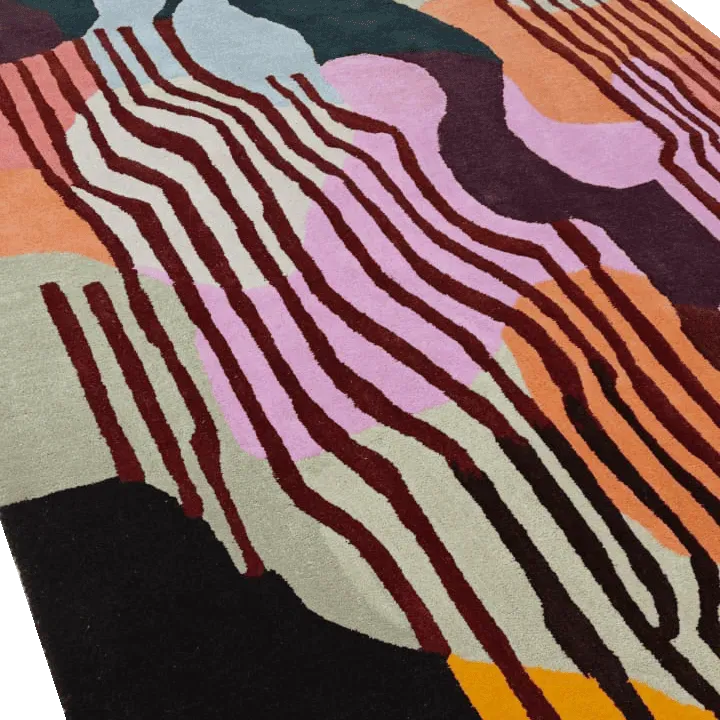 Layered Abstract Hand Tufted Rug 