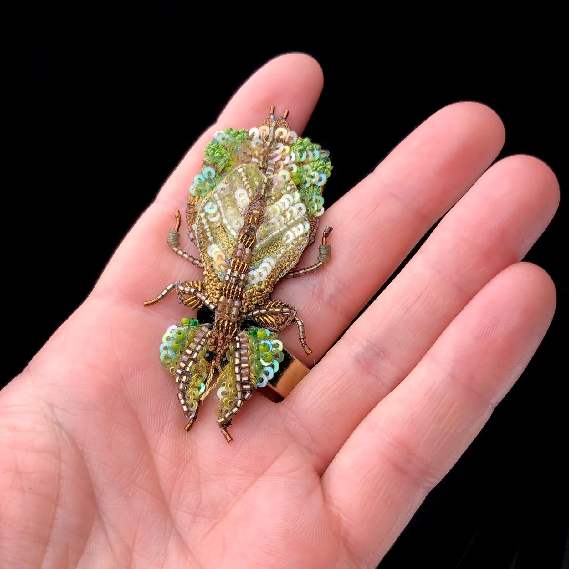 Leaf Bug Pin Brooch