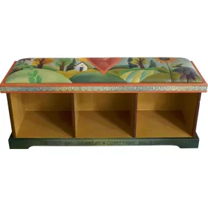 Leather Storage Bench without Boxes by Sticks BEN039