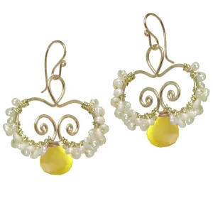Lemon Chalcedony Earrings N138 by Calico Juno Designs, Bonnie Riconda