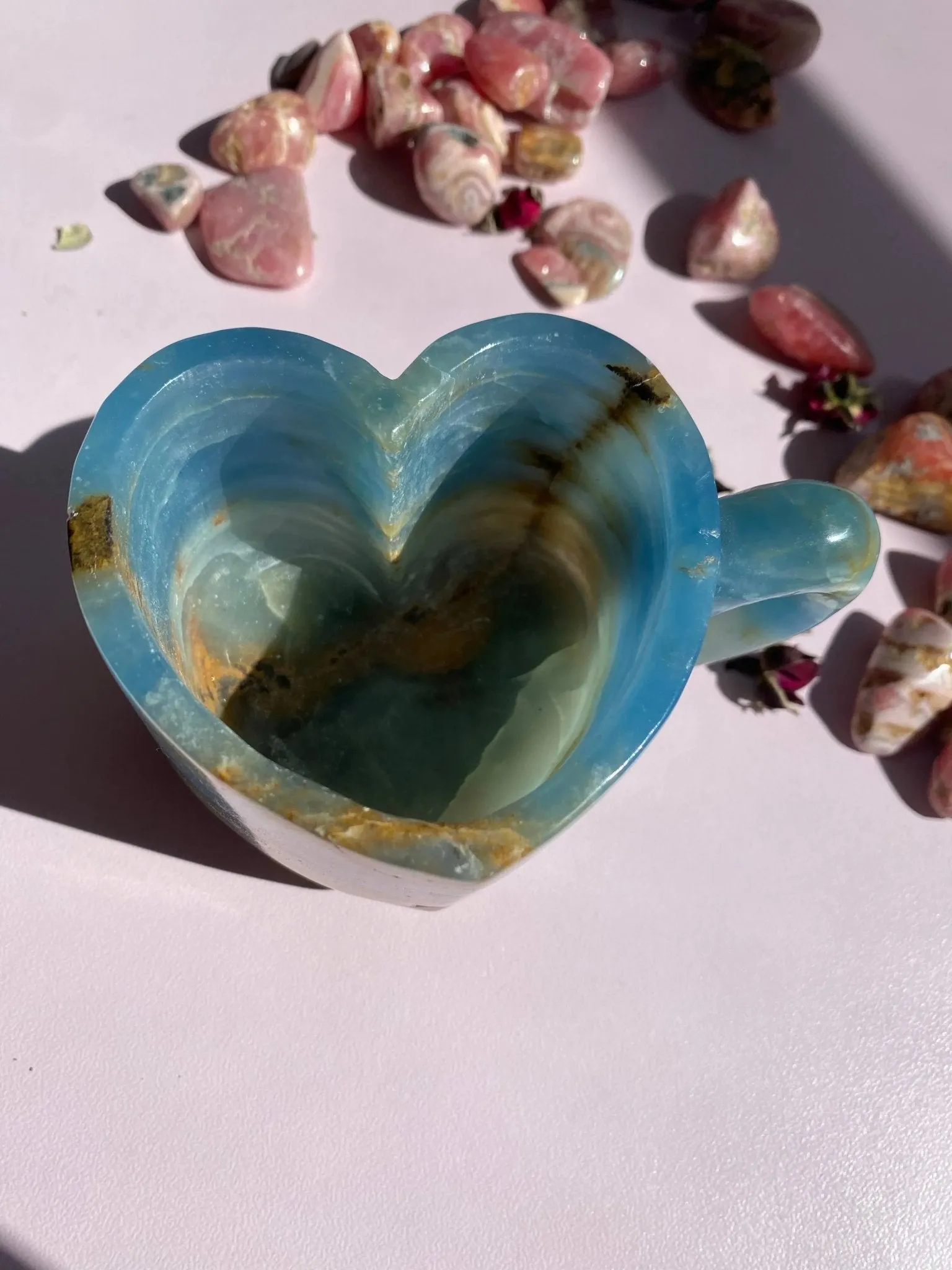 Lemurian Calcite (Blue Onyx) Tea Cups Set