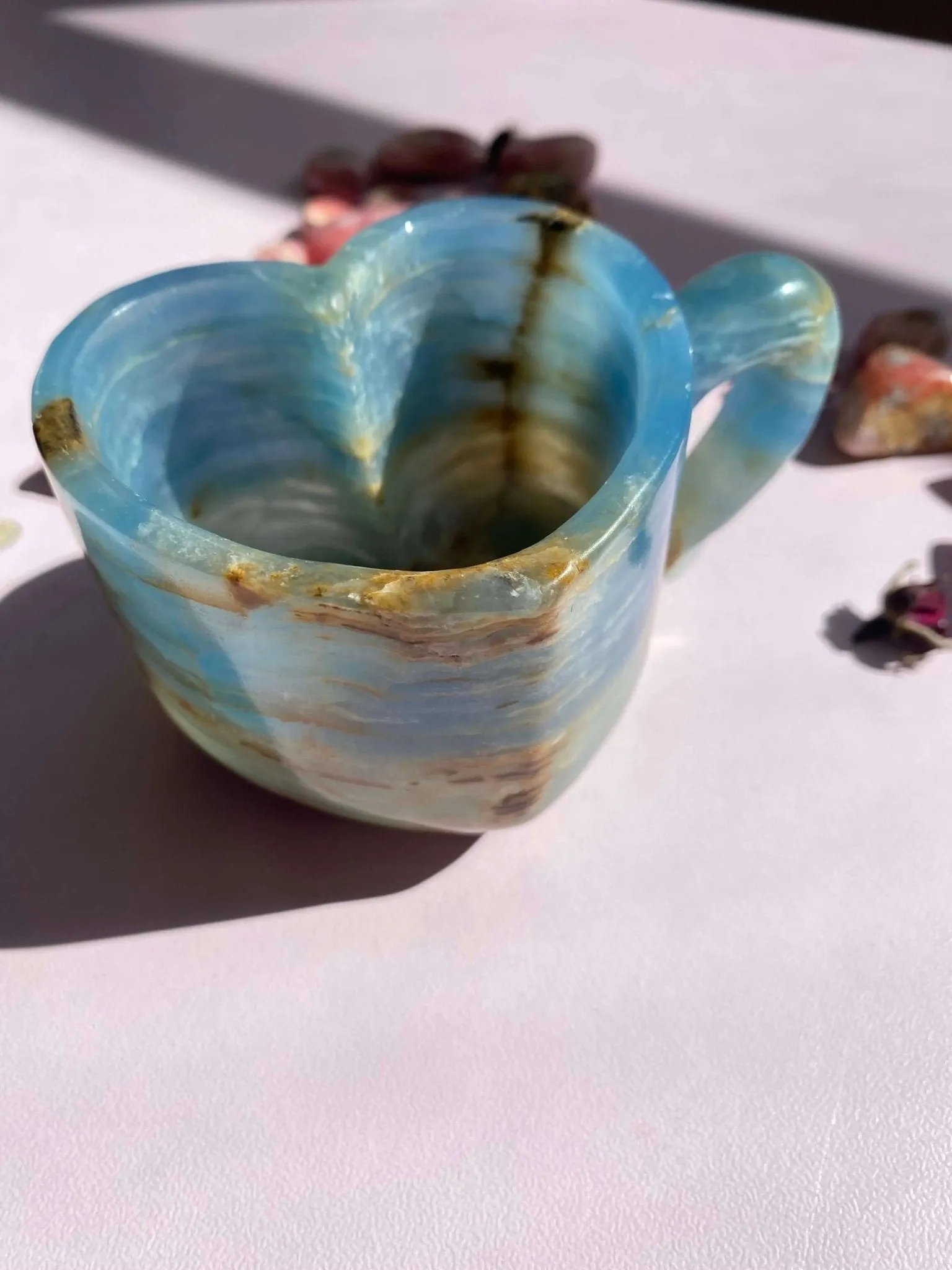 Lemurian Calcite (Blue Onyx) Tea Cups Set