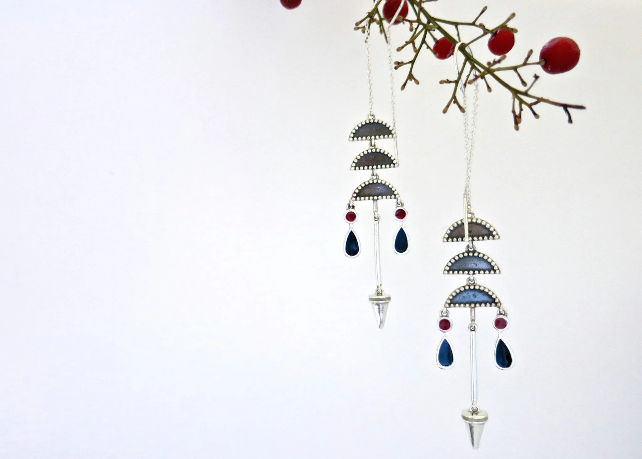 Long tattoo threader earrings