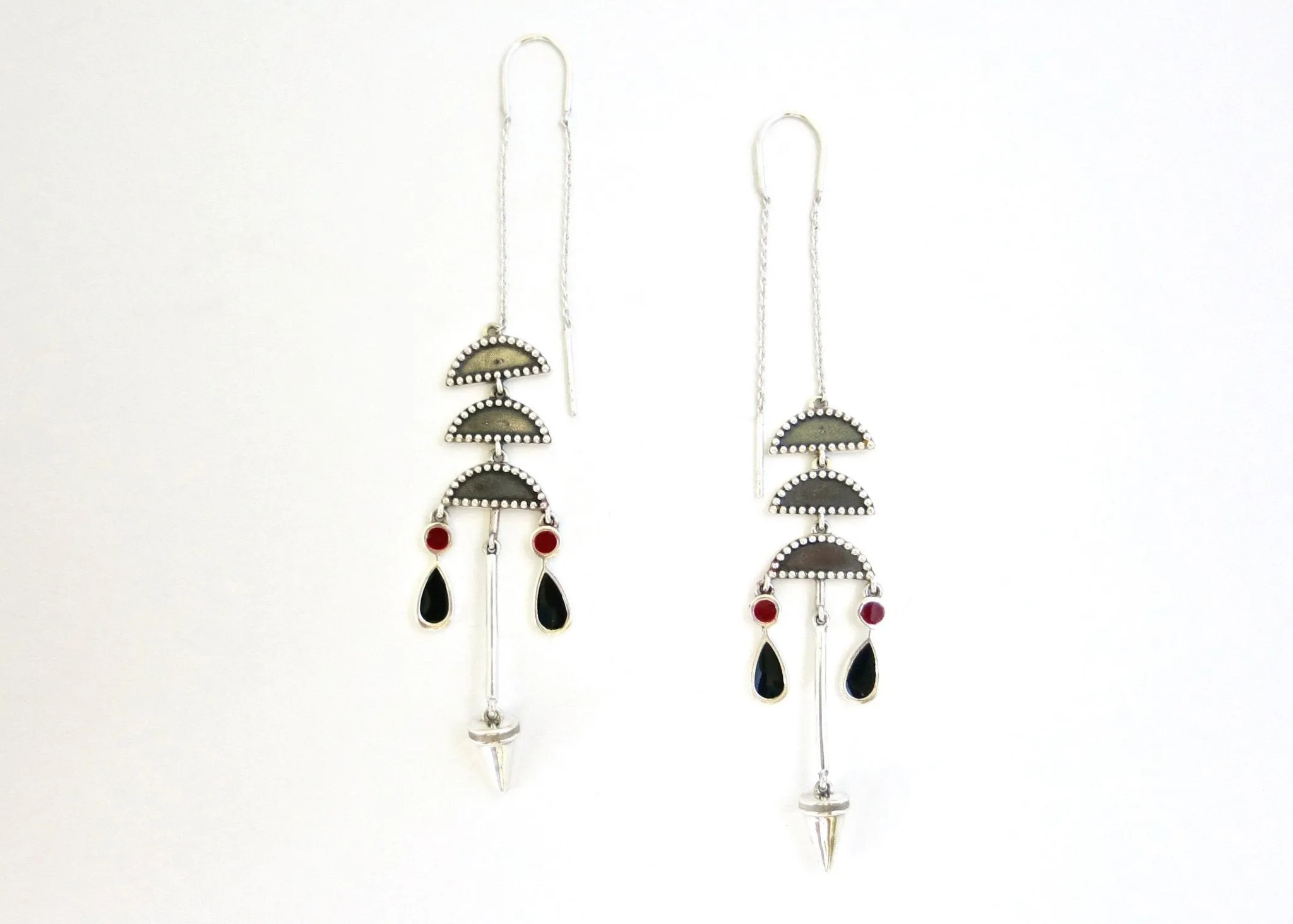 Long tattoo threader earrings