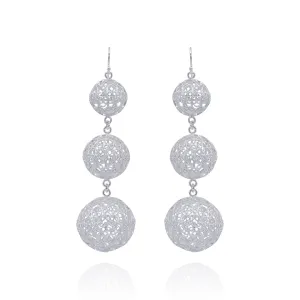 LUCRECIA SILVER LARGE STATEMENT EARRINGS FILIGREE