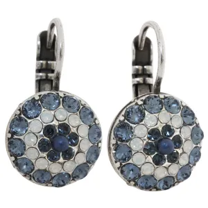 Mariana "Mood Indigo" Silver Plated Round Pavé Crystal Earrings, 1141 1069