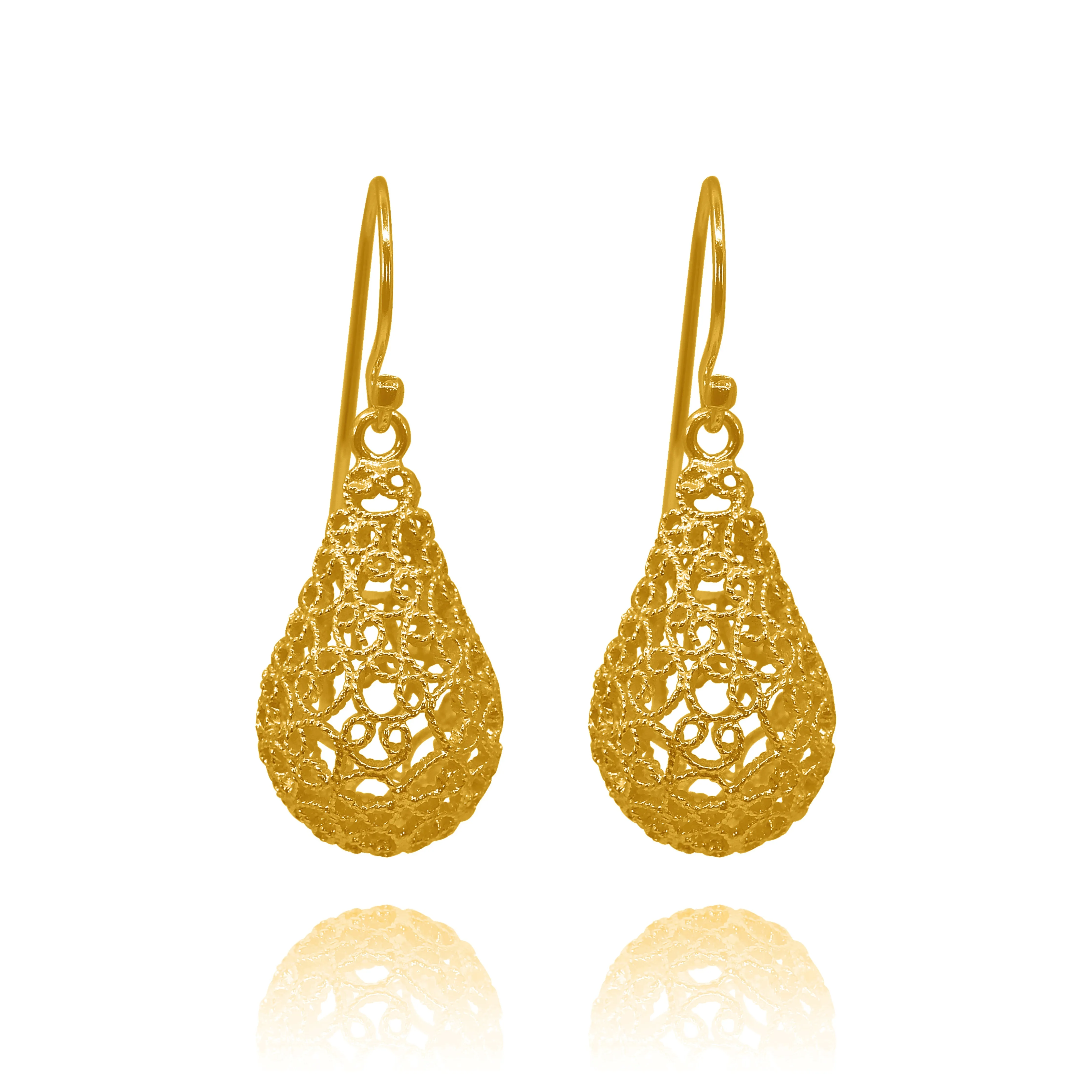MARTHA GOLD MEDIUM EARRINGS FILIGREE
