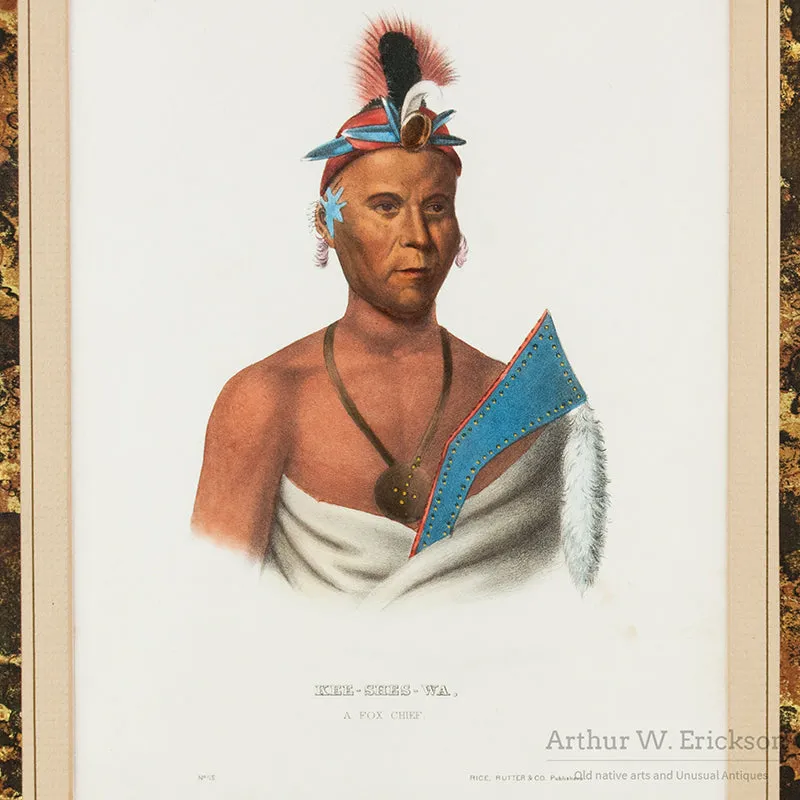 McKenny & Hall Lithograph of Kee-Shes-WA A Fox Chief