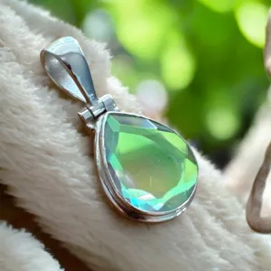 Mercury Mystic Topaz Solid 925 Sterling Silver Pendant