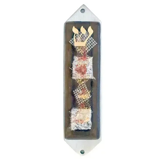 Mezuzah Bronze Collage JZCRS by Beames Designs