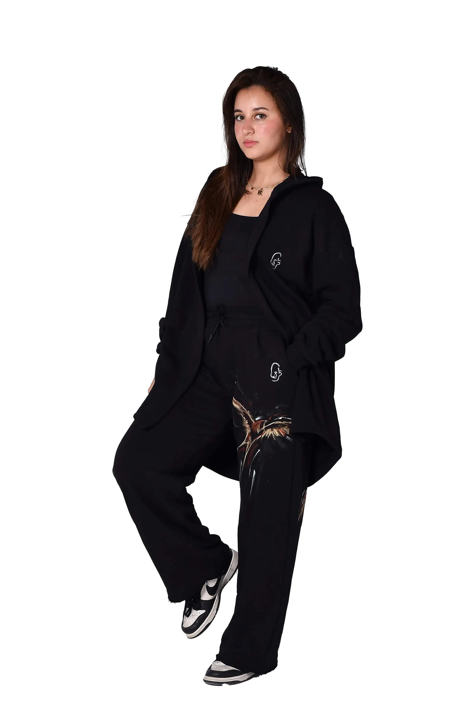 Midnight Fierce Hand-Painted Cardigan