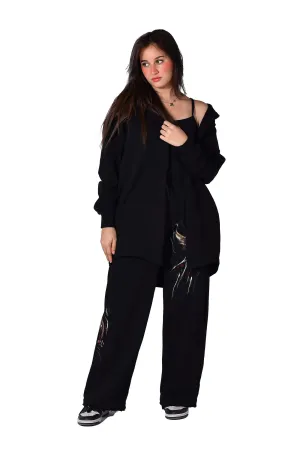 Midnight Fierce Hand-Painted Cardigan