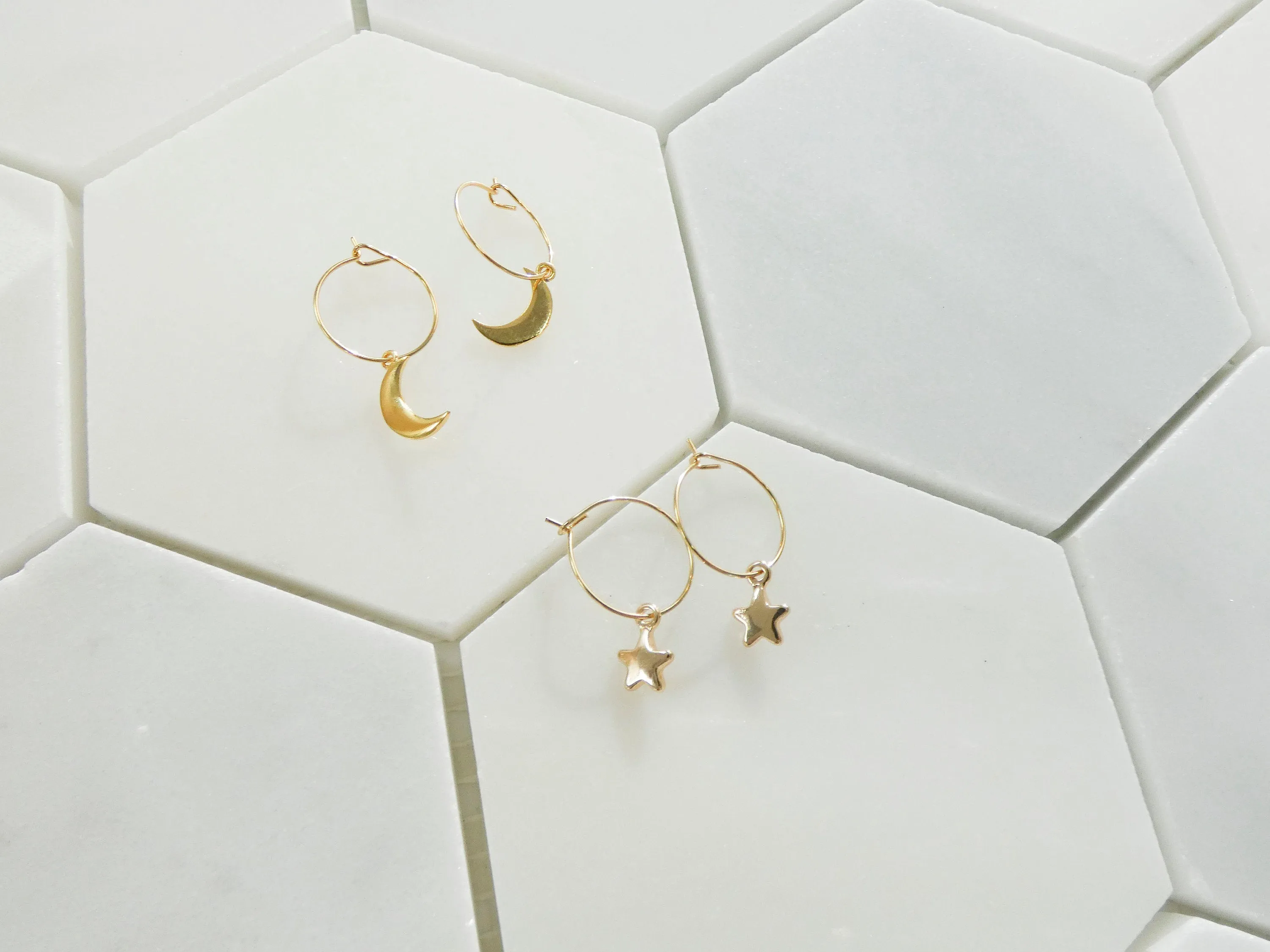 Mini Celestial Mismatched Hoops