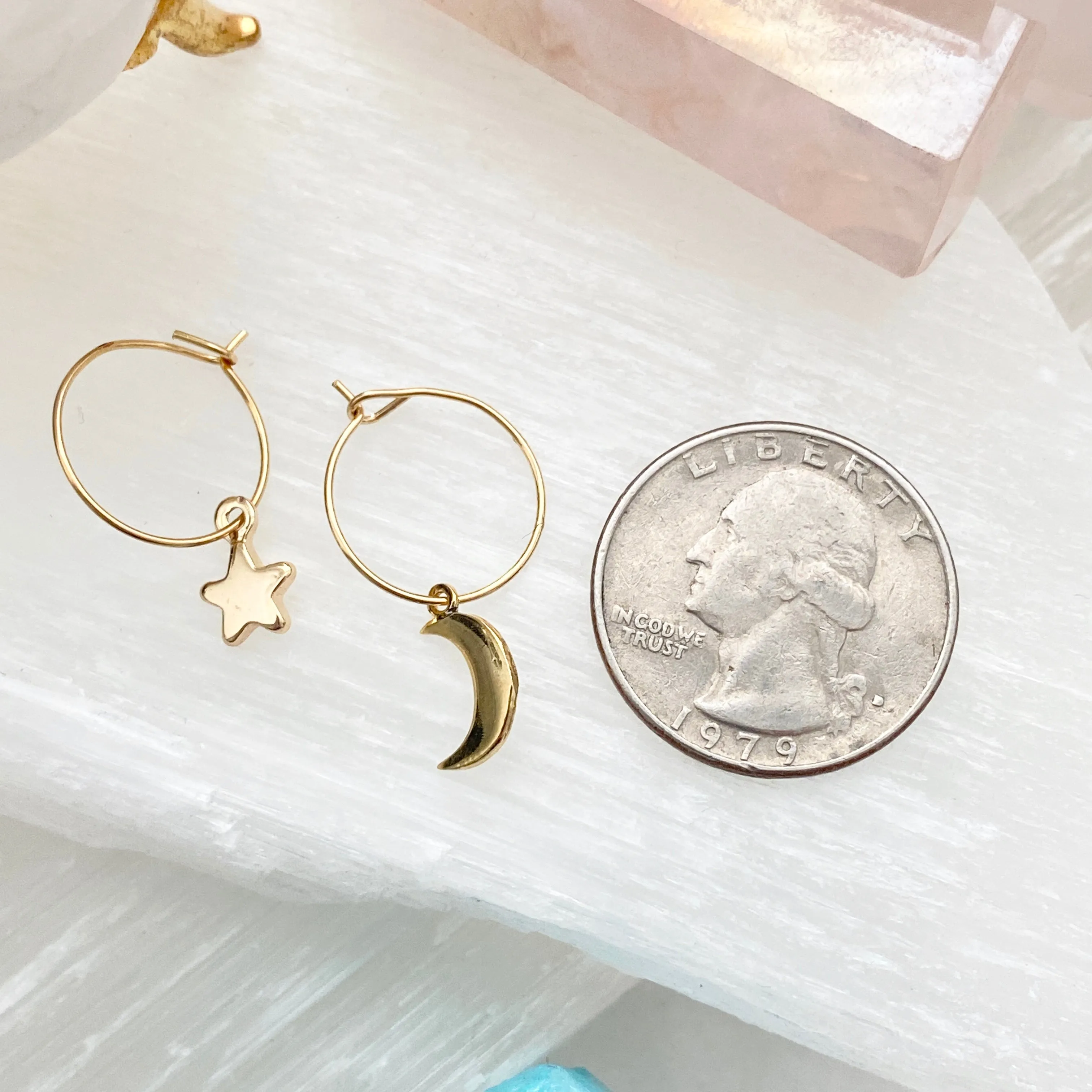 Mini Celestial Mismatched Hoops