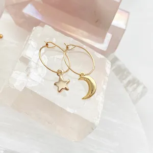 Mini Celestial Mismatched Hoops