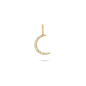 Mini Diamond Moon Pendant 9k Gold