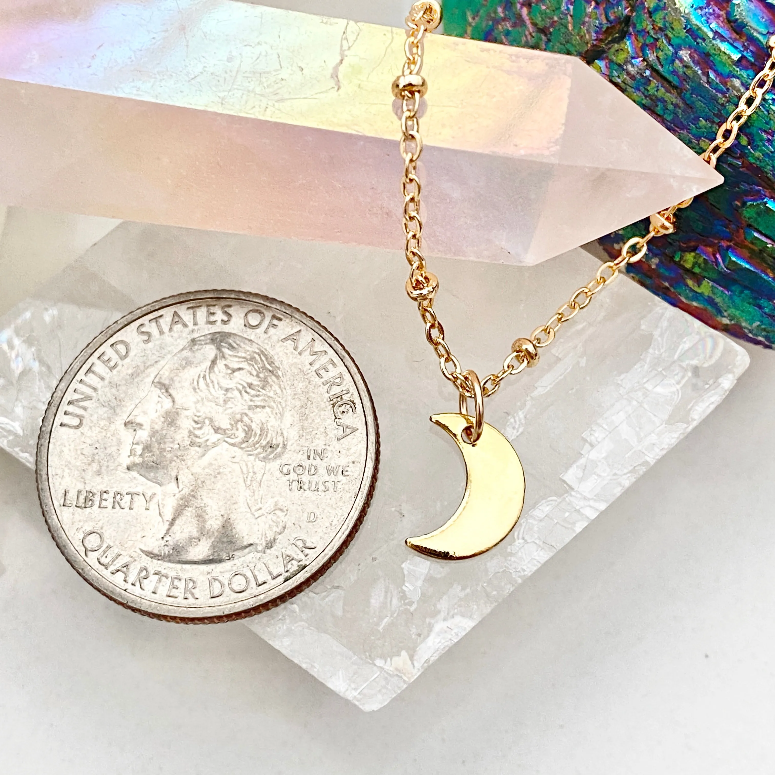 Mini Gold Moon Necklace
