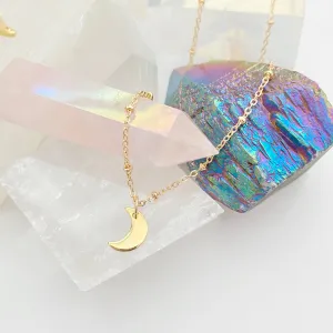 Mini Gold Moon Necklace